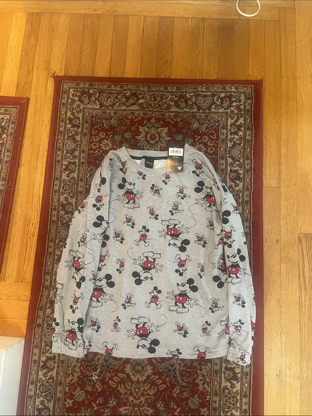 Disney Gray Kids Sweatshirt with Red & Black Mickey Mouse Print